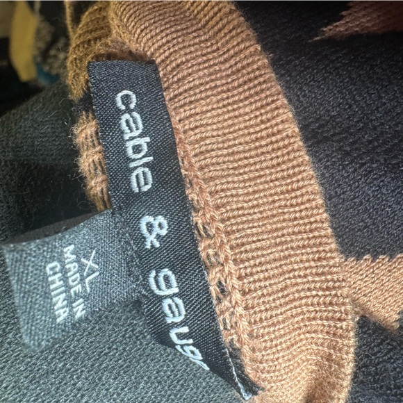 Cable and Gauge unique print cardigan XL geometric print button down academia - Picture 5 of 5